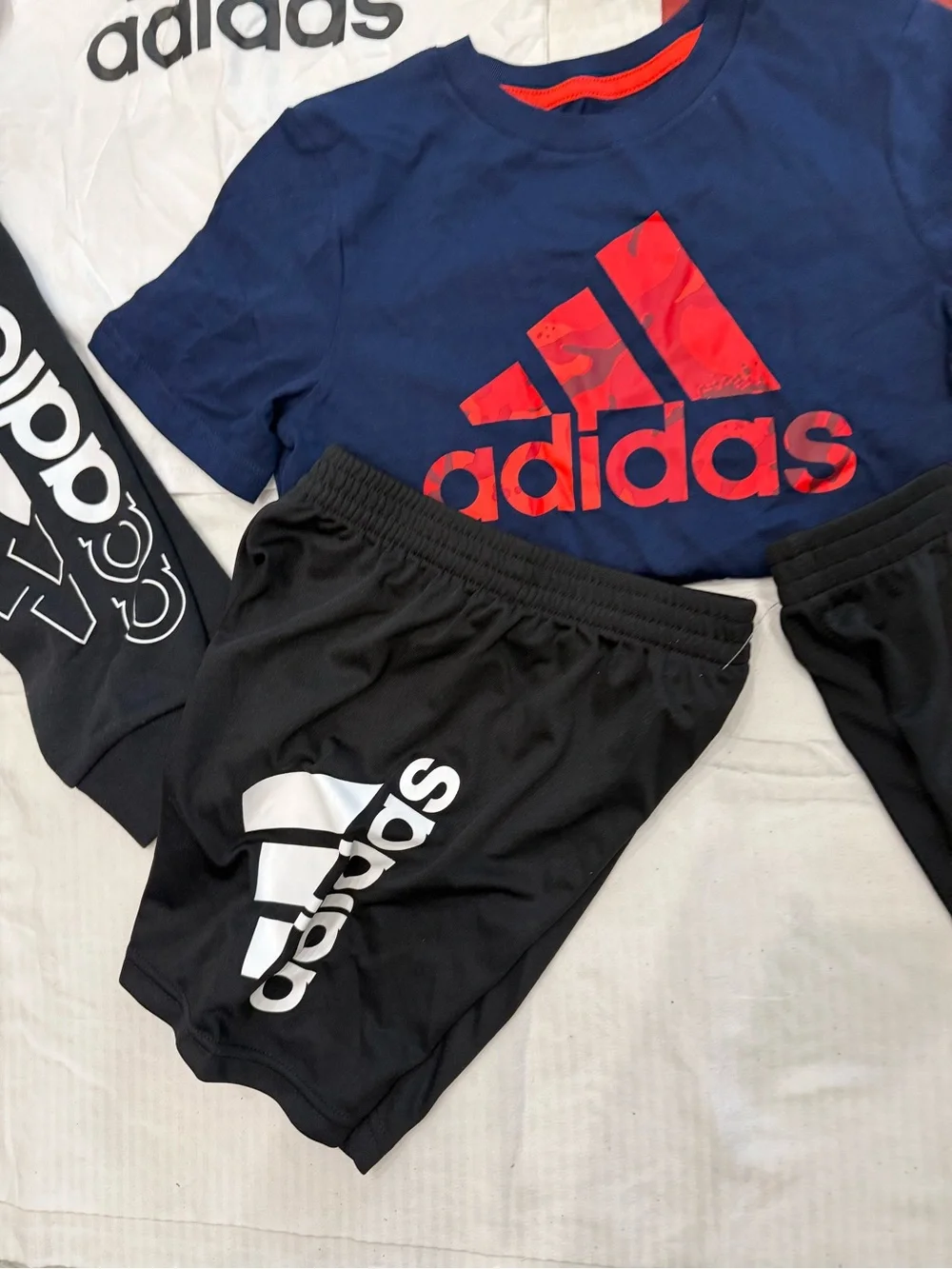New boys adidas Sz 5 shirt & Shorts Set, sweatpants bundle